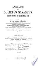 Annuaire des societes savantes de la France et de l'etranger