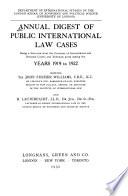 Annual Digest of Public International Law Cases