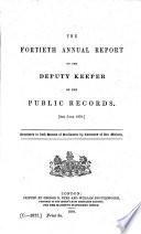 Annual Report by the Deputy Keeper of the Public Records