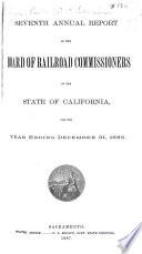 Annual Report of the Board of Railroad Commission of the State of California