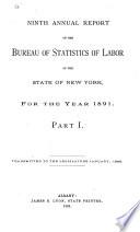 Annual Report of the Bureau of Labor Statistics of the State of New York for the Year ...