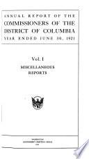 Annual Report of the Commissioners of the District of Columbia