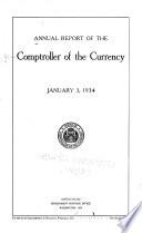 Annual Report of the Comptroller of the Currency to the ... Session of the ... Congress of the United States