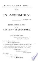 Annual Report of the Factory Inspectors of the State of New York for the Year Ending ...