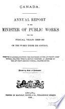 Annual Report of the Minister of Public Works on the Works Under His Control