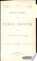 Annual Report of the Public Printer for the Fiscal Year Ended June 30, 1898