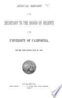 Annual Report of the Secretary to the Board of Regents