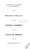 Annual Report of the State of Georgia, Department of Education