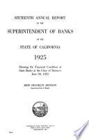 Annual Report of the Superintendent of Banks