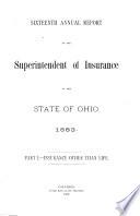 Annual Report of the Superintendent of Insurance, State of Ohio