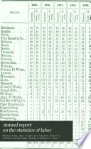 Annual Report on the Statistics of Labor