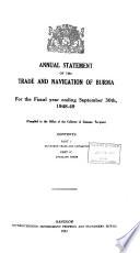 Annual Statement of the Sea-borne Trade and Navigation of Burma with Foreign Countries and Indian Ports