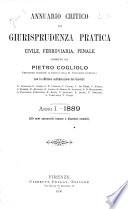 Annuario critico di giurisprudenza pratica, civile, ferroviaria, penale