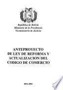 Anteproyecto de Ley de reforma y actualización del Código de comercio