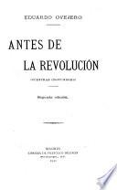 Antes de la revolución (Nuestras costumbres)