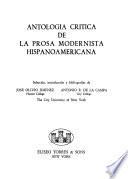 Antología crítica de la prosa modernista hispanoamericana