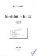 Anuario: 1894-95.A. Informe del inspector general