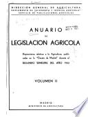 Anuario de legislacion agricola