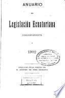 Anuario de legislación ecuatoriana correspondiente á ...