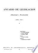 Anuario de legislación, nacional y provincial
