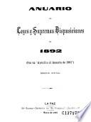 Anuario de Leyes Y Disposiciones Supremas