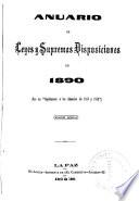 Anuario de Leyes Y Disposiciones Supremas