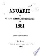 Anuario de Leyes Y Disposiciones Supremas