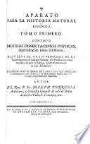Aparato para la historia natural española