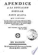 Apendice a la educacion popular parte primera [- quarta]