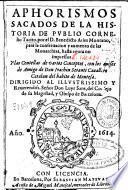 Aphorismos sacados de la Historia de Publio Cornelio Tácito