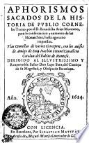 APHORISMOS SACADOS DE LA HISTORIA DE PVBLIO CORNElio Tacito