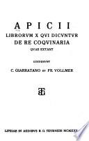 Apicii librorum x qui dicuntur De re coquinaria quae extant