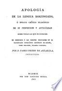 Apologia de la lengua Bascongada