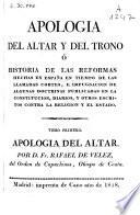Apologia del altar y del trono