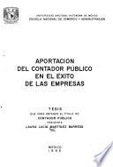 Aportación del contador pub́lico en el éxito de las empresas