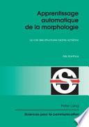 Apprentissage automatique de la morphologie
