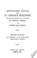 Apuntaciones críticas sobre el lenguaje bogotano