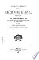 Apuntes de alegato presentados a la Suprema Corte de Justicia en el amparo pedido por la Sr. Maria Pomposa Duenas de Zapata Vera contra actos del juez de 1a instancia de lo civil del partido del centro de Tabasco