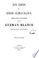 Apuntes estadísticos ... [de los estados, del Districo federal, y de los territorios federales].: Guzman Blanco. 1976