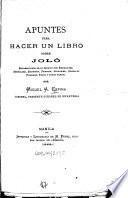 Apuntes para hacer un libro sobre Joló