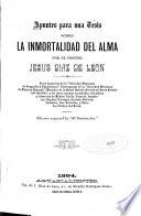 Apuntes para una tesis sobre la inmortalidad del alma