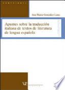 Apuntes sobre la traducción italiana de textos de literatura de lengua española
