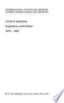 Archival Legislation, 1970-1980