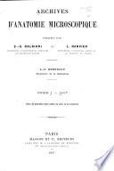 Archives d'anatomie microscopique et de morphologie expérimentale