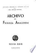 Archivo de filología aragonesa
