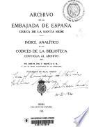 Archivo de la embajada de España cerca de la Santa sede