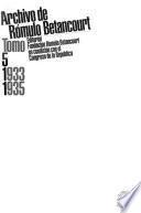Archivo de Rómulo Betancourt: 1933-1935