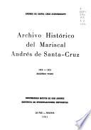 Archivo histórico del mariscal Andrés de Santa Cruz