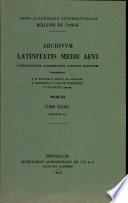 Archivvm Latinitatis Medii Aevi