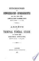 Arrêts du Tribunal Fédéral Suisse